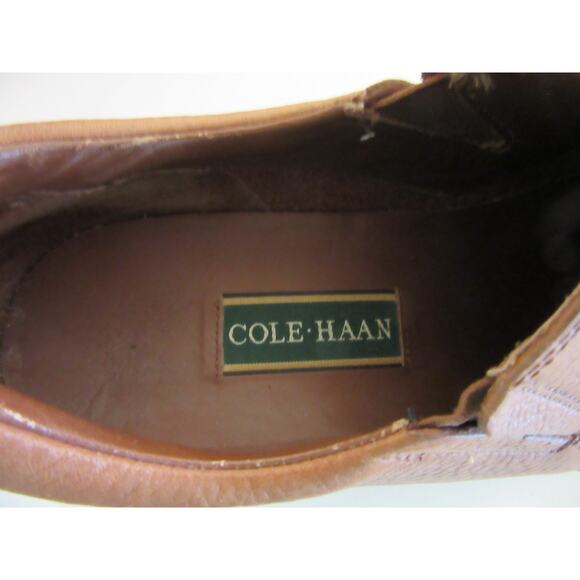 COLE HAAN Brown Pebbled Leather Slip On 11 1/2 Lugged Rubber Sole Shoes main image 5